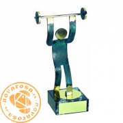 Brass design figure - Weightlifting