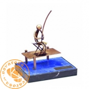 Brass design figure - Fishing
