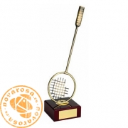 Brass design figure - Badminton