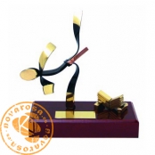 Brass design figure - Karate