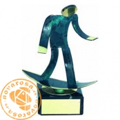 Brass design figure - Surfing