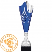 Silver and blue economic design cup