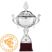 Silver classic cup with lid and handles