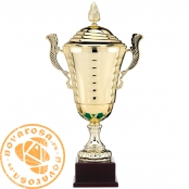 Golden classic cup with lid and handles
