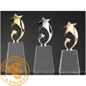 Trofeo de diseño en cristal óptico y metal - Estrella